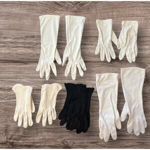 Lot of 5 Pair VINTAGE Women’s‎ Gloves Shortie Bracelet Elbow length